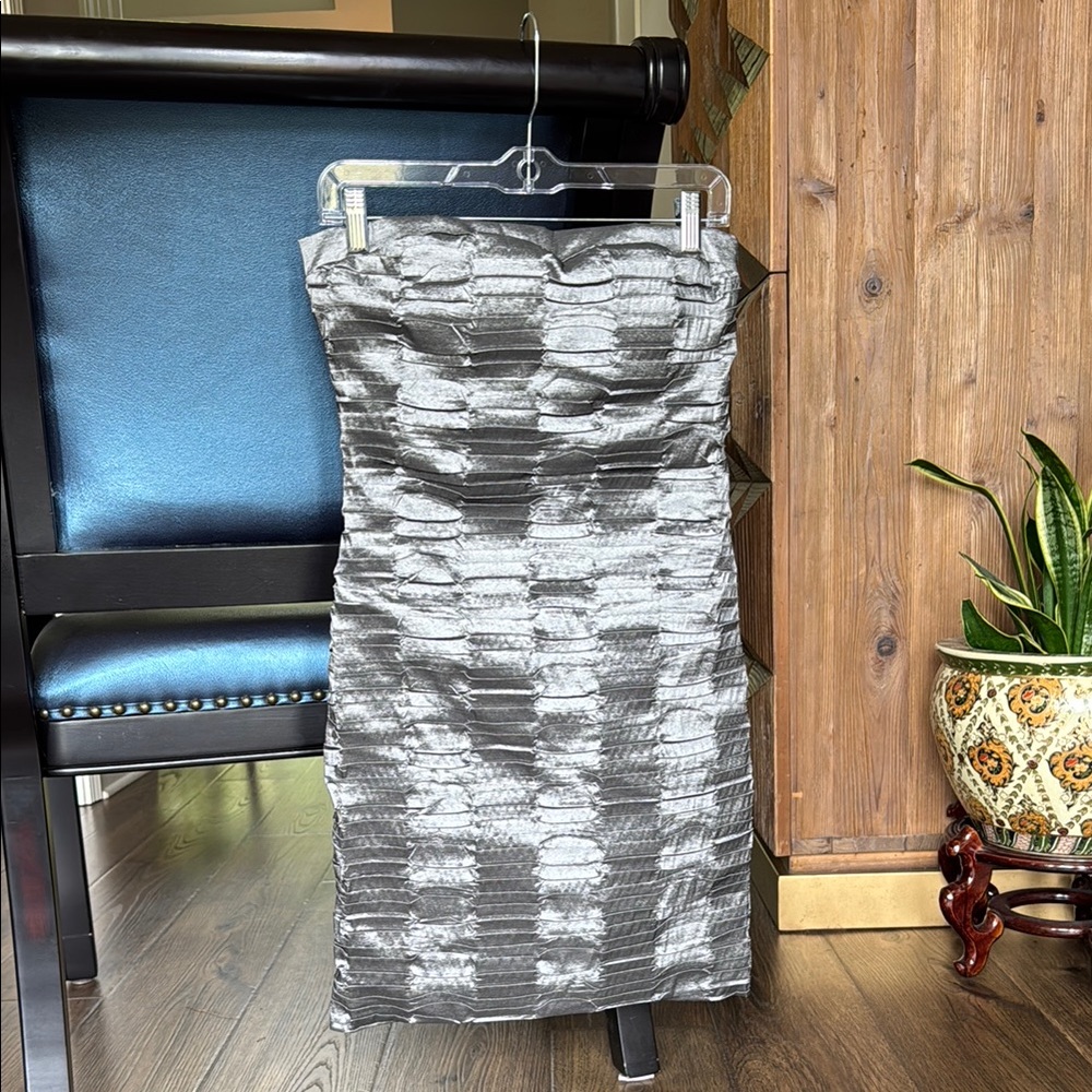 Metallic Gray Party Dress